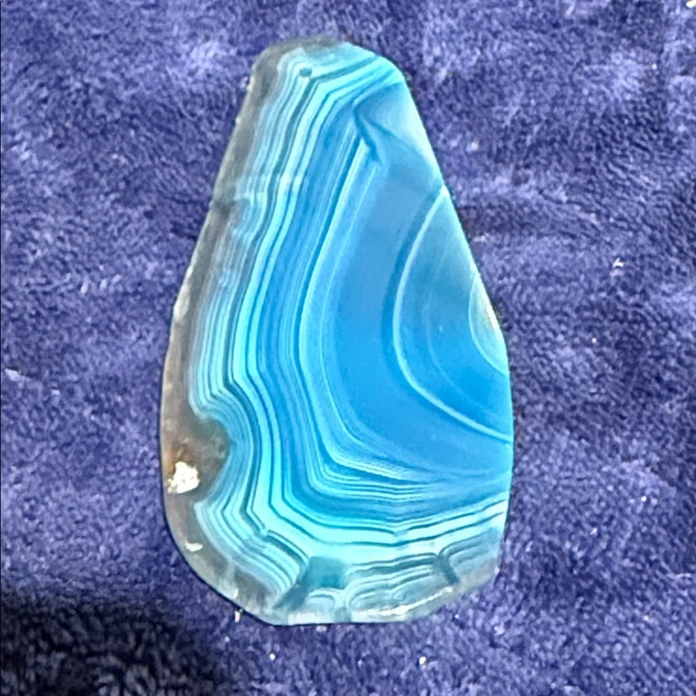 Blue Banded Agate Pendant Slice - Picture 5 of 6